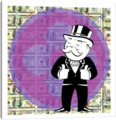 Monopoly Thumbs Up Canvas Art Print - Money Art