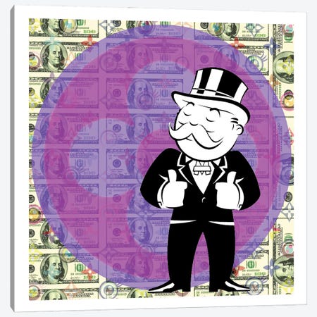 Monopoly Thumbs Up Canvas Print #TFP67} by TJ Canvas Art