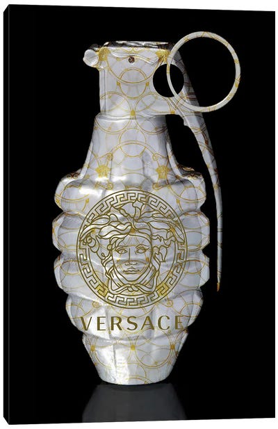 Versace Gold Grenade Canvas Art Print - Weapons & Artillery Art