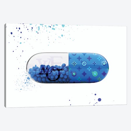 Blue Love Pill Canvas Print #TFP7} by TJ Canvas Art Print