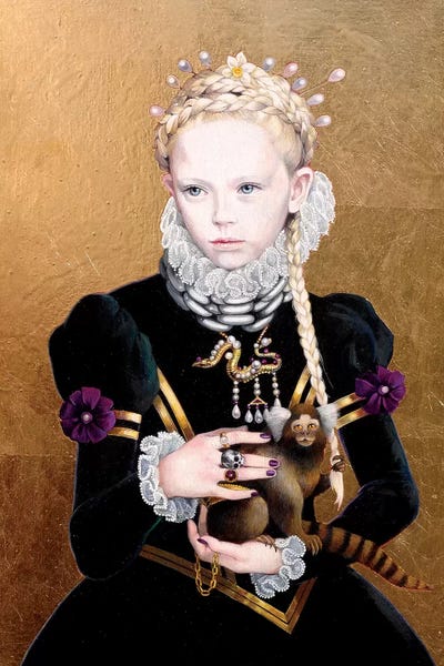 Titti Garelli: Regina Gothica con Scimmietta by Titti Garelli