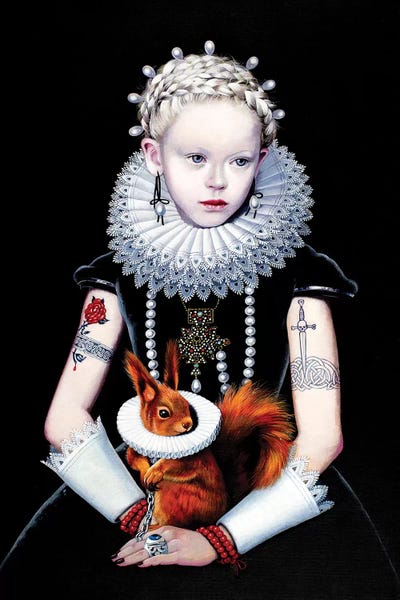 Titti Garelli: Regina Gotica con Scoiattolo I by Titti Garelli