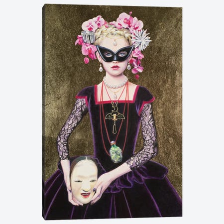 Noh Mask Queen Canvas Print #TGA49} by Titti Garelli Art Print