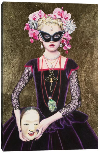 Noh Mask Queen Canvas Art Print - Titti Garelli