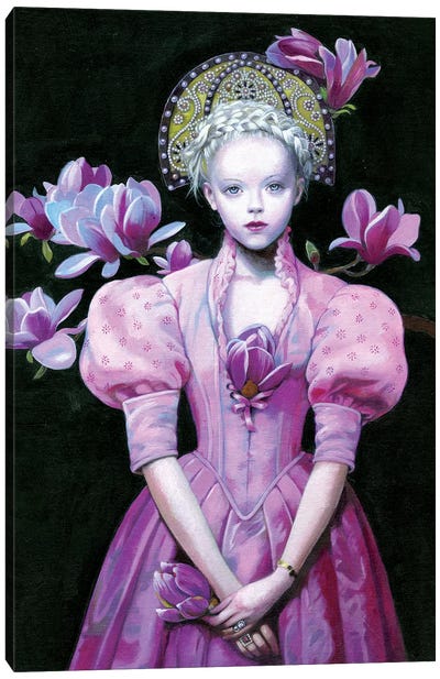 Black Magnolia Canvas Art Print - Titti Garelli