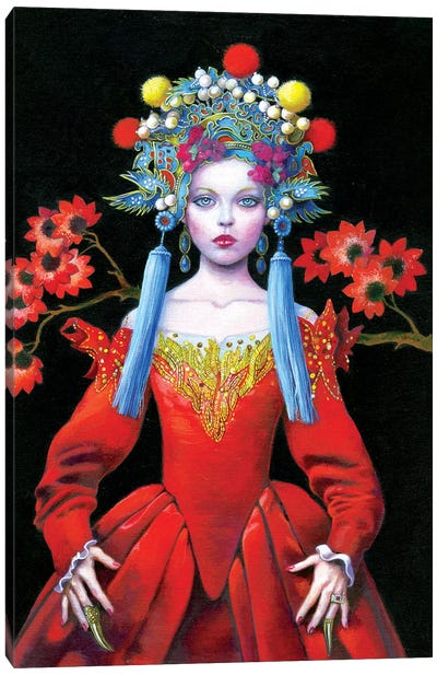 China Red Queen Canvas Art Print - Color Palettes