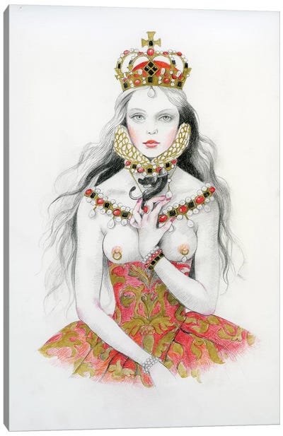 Queen VI - Elizabeth Canvas Art Print - Titti Garelli