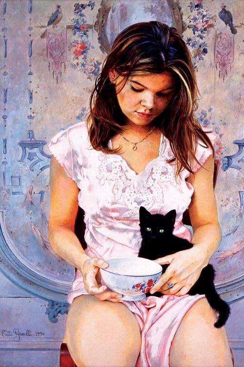 Elisa e il Gattino by Titti Garelli wall art