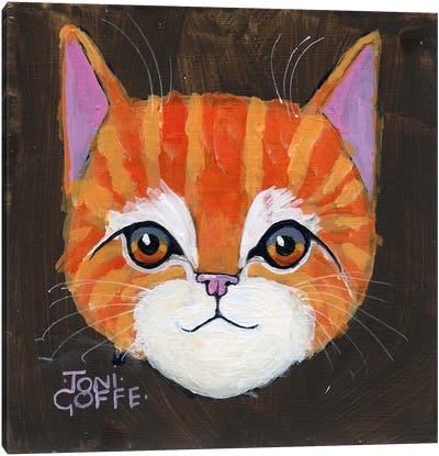 Cheeky Canvas Art Print - Orange Cat Art