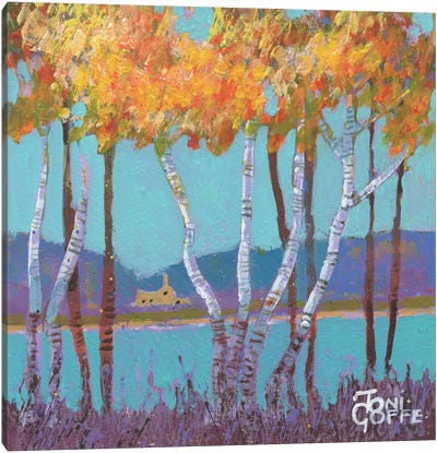 Autumn Lake Canvas Art Print - Toni Goffe