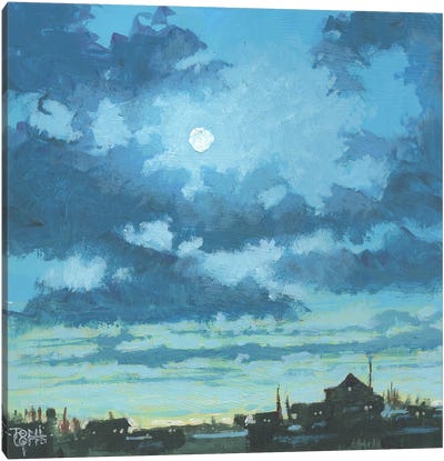 Moonlit Sky Canvas Art Print - Toni Goffe