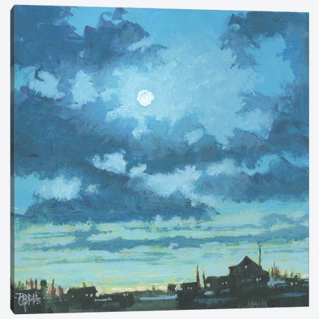 Moonlit Sky Canvas Print #TGF37} by Toni Goffe Canvas Art