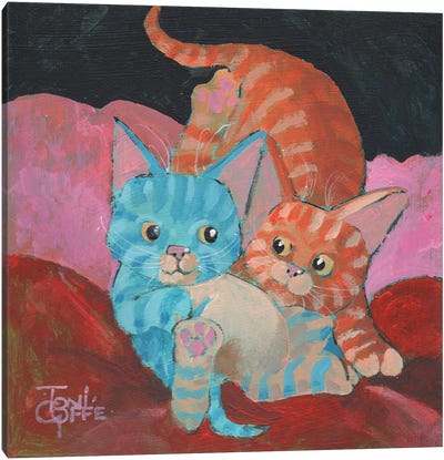 Playtime Canvas Art Print - Orange Cat Art