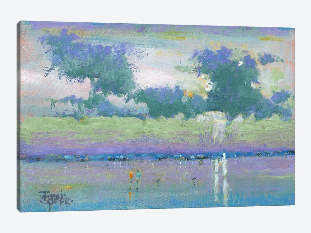 Purple Dog Walk by Toni Goffe 1-piece Canvas Artwork