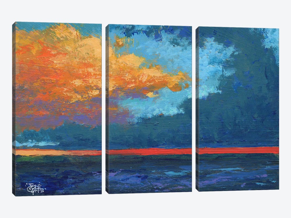 Red Sunset by Toni Goffe 3-piece Canvas Print