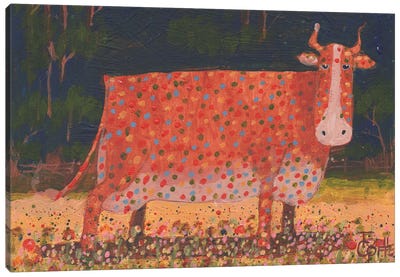Spotted Cow Canvas Art Print - Toni Goffe