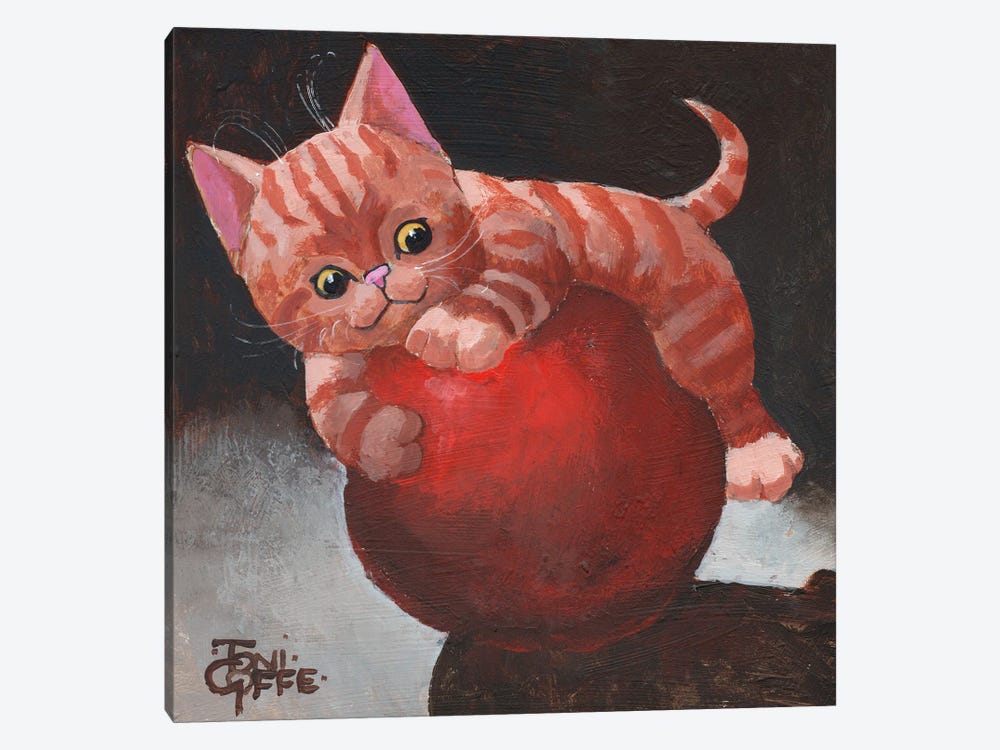 The Red Ball by Toni Goffe 1-piece Art Print