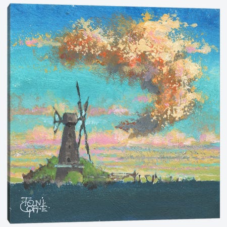 Windmill Afternoon Canvas Print #TGF72} by Toni Goffe Canvas Print