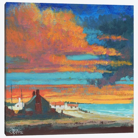 Beach Sunset Canvas Print #TGF7} by Toni Goffe Canvas Art Print