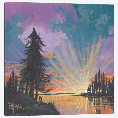 Spectacular Sunrise Canvas Print #TGF81} by Toni Goffe Canvas Art