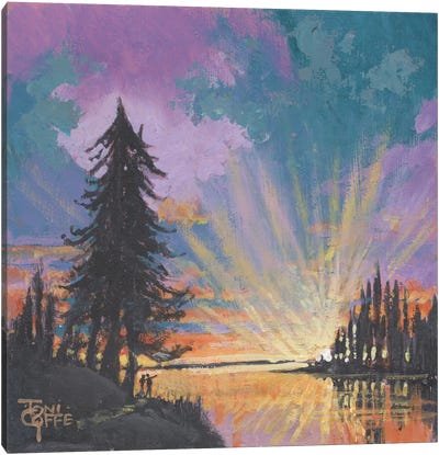 Spectacular Sunrise Canvas Art Print - Pine Tree Art