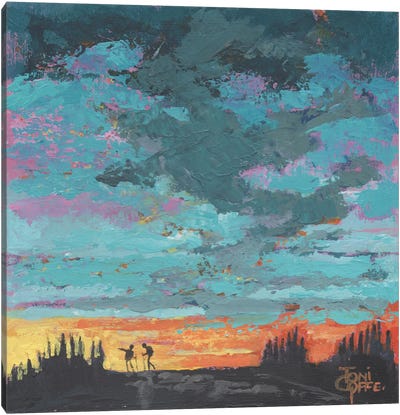 Hike Directions Canvas Art Print - Cloudy Sunset Art