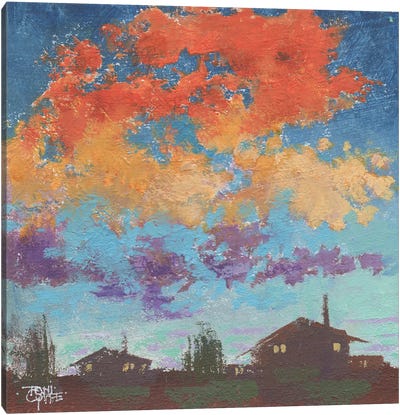 Rainbow Clouds Canvas Art Print - Cloudy Sunset Art