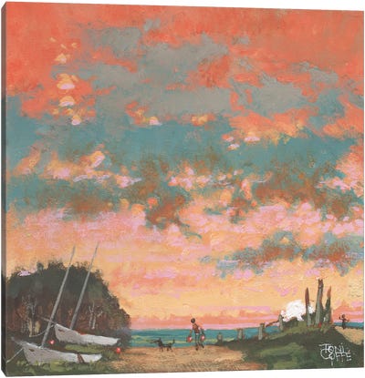 Tai Chi Canvas Art Print - Cloudy Sunset Art