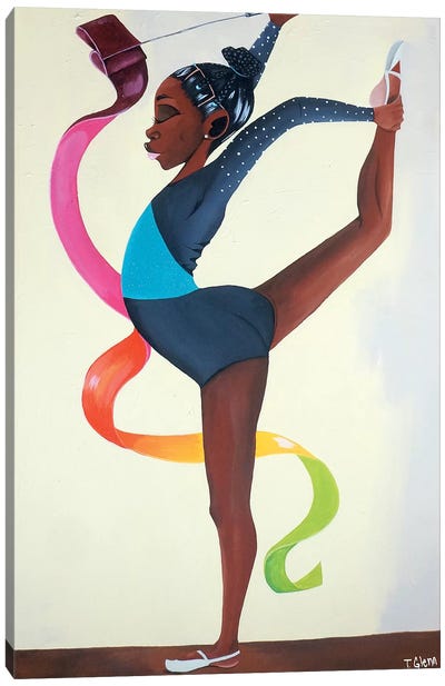 Little Gymnast Canvas Art Print - Kids Sports Art