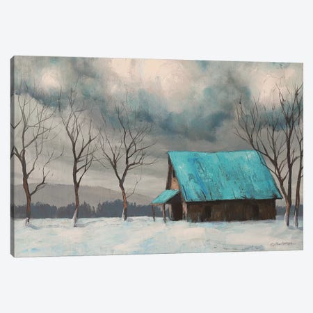 Winter Barn Canvas Print #TGN7} by Tim Gagnon Canvas Print