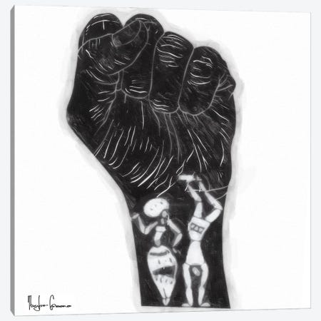 Black Fist Canvas Print #TGR2} by Taylor Greene Canvas Print