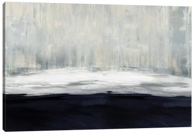 White On Blue Canvas Art Print - Transitional Décor