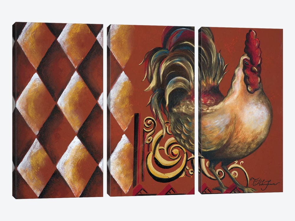 Rules the Roosters II by Tiffany Hakimipour 3-piece Canvas Art