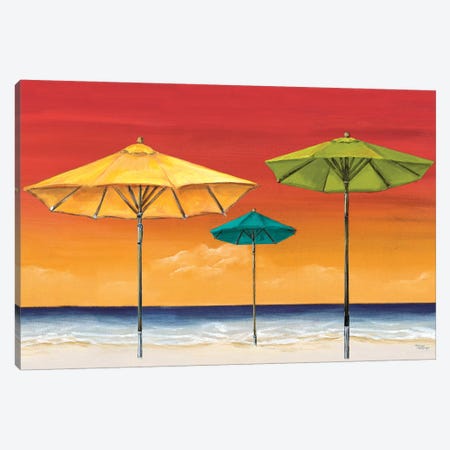 Tropical Umbrellas I Canvas Print #THK14} by Tiffany Hakimipour Canvas Art Print