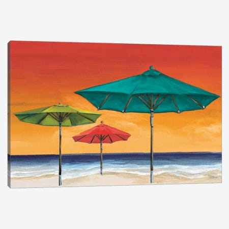 Tropical Umbrellas II Canvas Print #THK15} by Tiffany Hakimipour Canvas Art Print