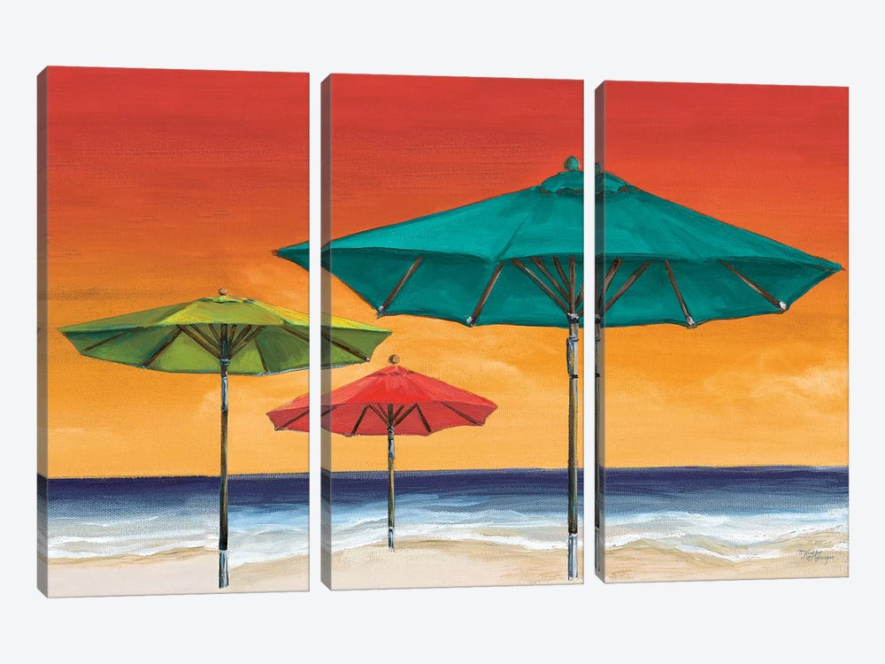 Tropical Umbrellas II by Tiffany Hakimipour 3-piece Canvas Artwork