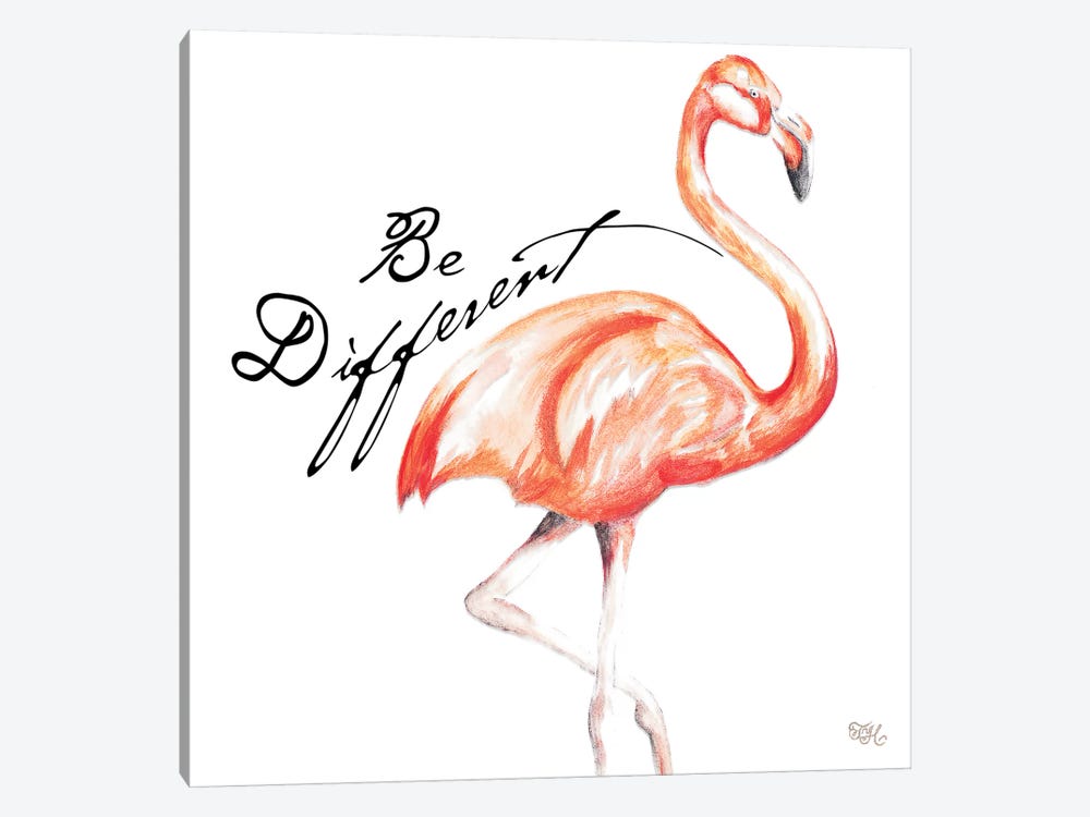 Be Different Flamingo I by Tiffany Hakimipour 1-piece Canvas Wall Art