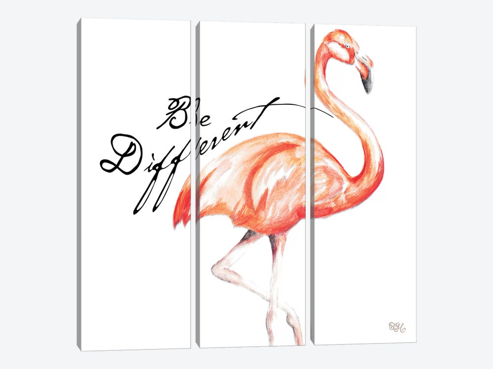 Be Different Flamingo I by Tiffany Hakimipour 3-piece Canvas Wall Art