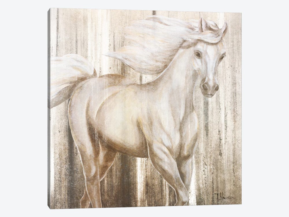 Horse On Grass Abstract by Tiffany Hakimipour 1-piece Canvas Wall Art