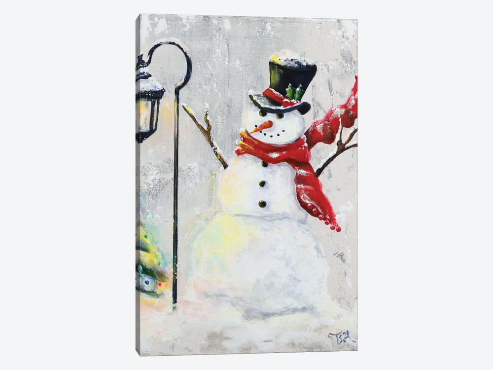 Jolly Snowman by Tiffany Hakimipour 1-piece Canvas Wall Art