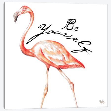 Be Different Flamingo II Canvas Print #THK2} by Tiffany Hakimipour Canvas Art