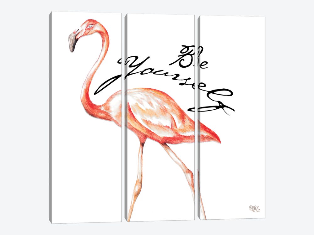 Be Different Flamingo II by Tiffany Hakimipour 3-piece Canvas Print