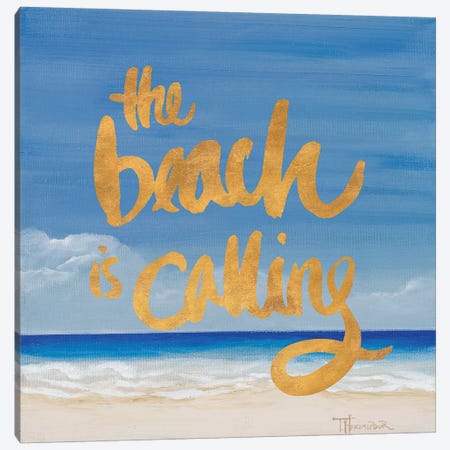 The Beach Is Calling Canvas Print #THK31} by Tiffany Hakimipour Canvas Art