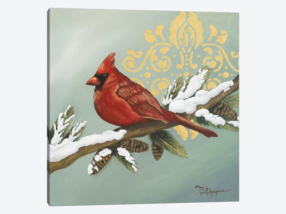 Winter Red Bird II by Tiffany Hakimipour 1-piece Canvas Artwork