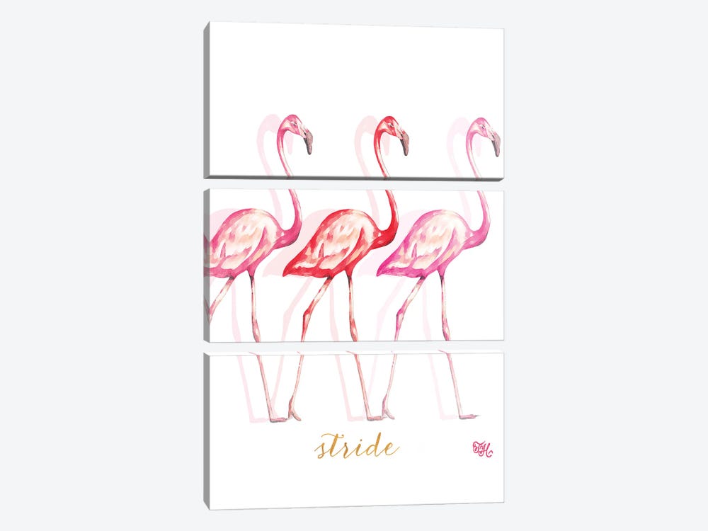 Fashion Flamingos I by Tiffany Hakimipour 3-piece Canvas Print