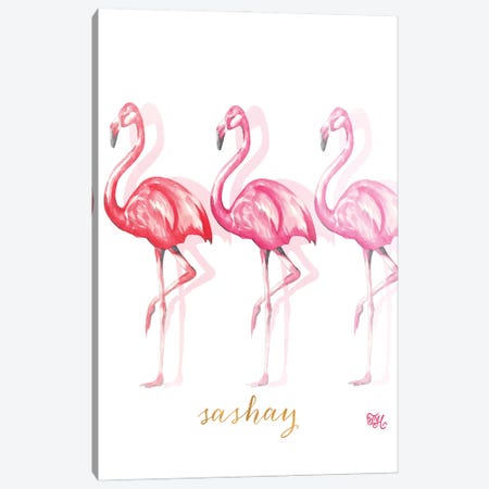 Fashion Flamingos II Canvas Print #THK42} by Tiffany Hakimipour Canvas Art Print
