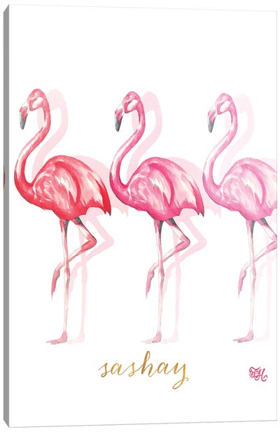 Fashion Flamingos II Canvas Art Print