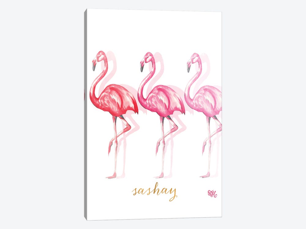 Fashion Flamingos II by Tiffany Hakimipour 1-piece Canvas Artwork