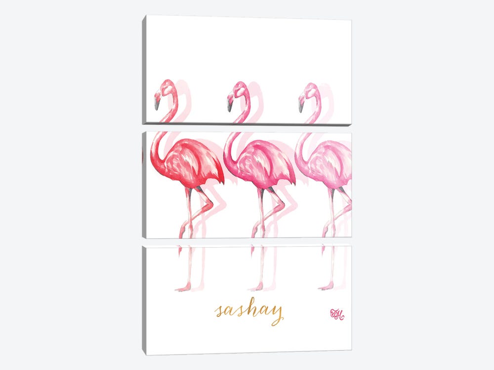 Fashion Flamingos II by Tiffany Hakimipour 3-piece Canvas Artwork