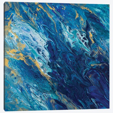Blue Marble Canvas Print #THK51} by Tiffany Hakimipour Canvas Wall Art